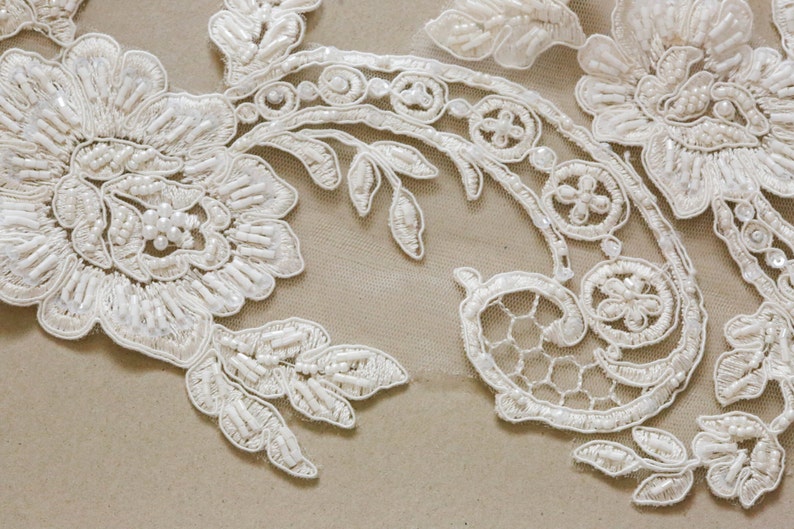 bridal lace applique ivory