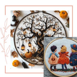 Halloween Embroidery Patterns Collection | Stick and Stitch Embroidery| Peal and Stick Embroidery pattern