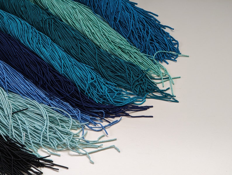 Blue Shades Folded Silk Purl, Metallic Purl Thread for Luxurious ...