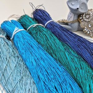 Shades of Blue French Bullion Wire Smooth Purl for Embroidery, Smooth Purl, Gimp Wire