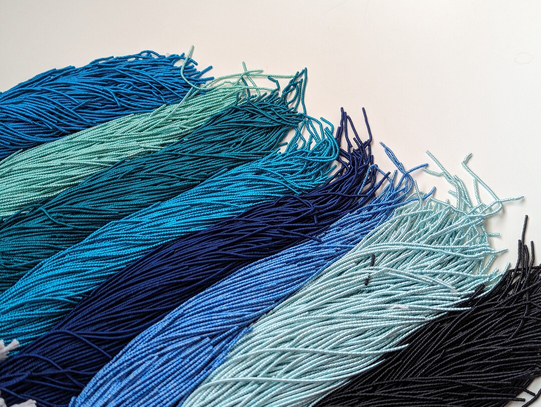 Blue Shades Folded Silk Purl, Metallic Purl Thread for Luxurious ...