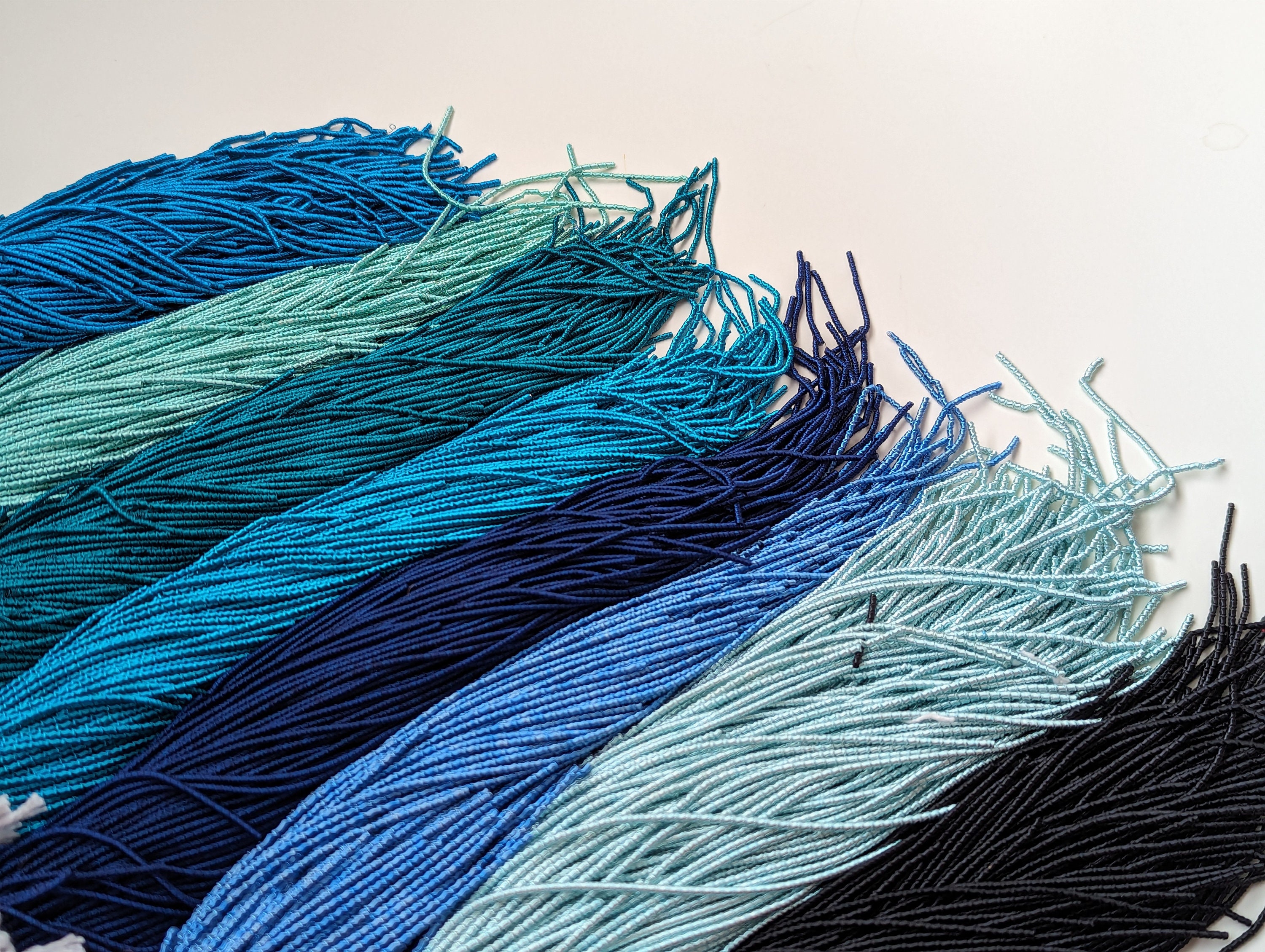 Purl Set Blue Shades Folded Copper Purl Wire, Goldwork Embroidery Supplies, Set ...