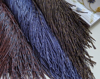 Metallic thread supplies for goldwork work hand embroidery, used for tranditional designs and techinques, rough purl, french bullion wires