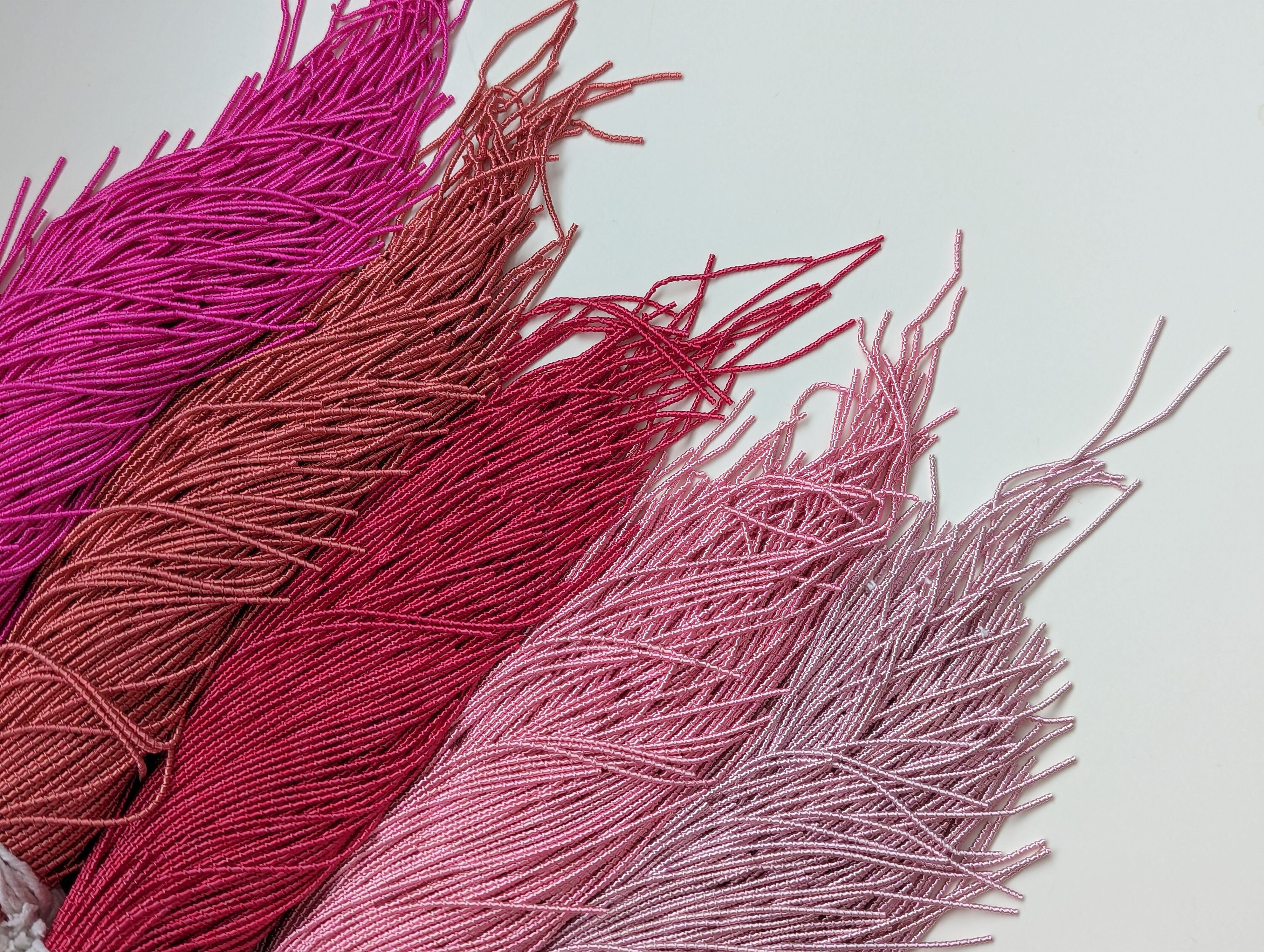 Purl Set Folded Silk Purl in Shades of Pink, Metallic Purl Thread for Luxurious ...