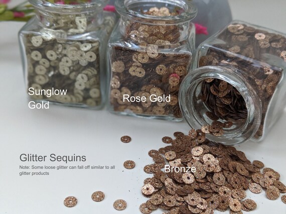 Round Flat sparkle sequins 5mm Glitter Sequins Paillettes in Gold Rosegold Bronze