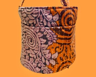 Circular Knitting Project Tote, Large Project Tote With Many Pockets, Kantha Stitching Project Bag, Knitting Project Bag, Craft Project Bag