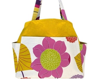 Bright Fun and Beautiful Large Travel and Project Bag, Large Knitting Project Bag, Blanket Project Bag and More,  Weekend and Project Tote.