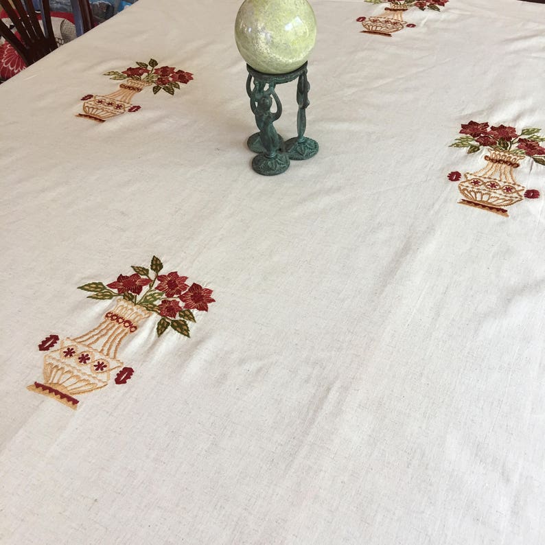Table Cloth Small Table Cloth Dinner Table Cloth Tablecloths Linens Tablecloth#1483 Embroidered Flower Tablecloth Square Table Cloth