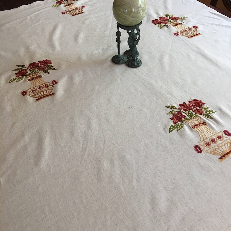 Table Cloth Small Table Cloth Dinner Table Cloth Tablecloths Linens Tablecloth#1483 Embroidered Flower Tablecloth Square Table Cloth