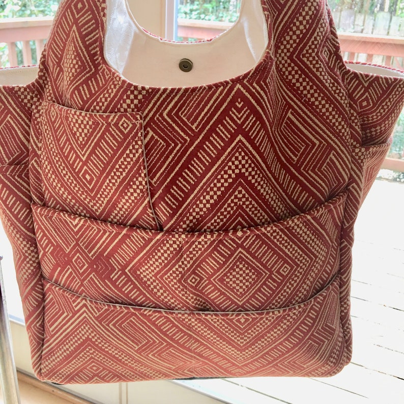 Large Project Bag, Crochet Project Bag Knitting Project Bag Southwestern Tote Shoulder Tote Southwestern Knitting Tote Priscilla#1915