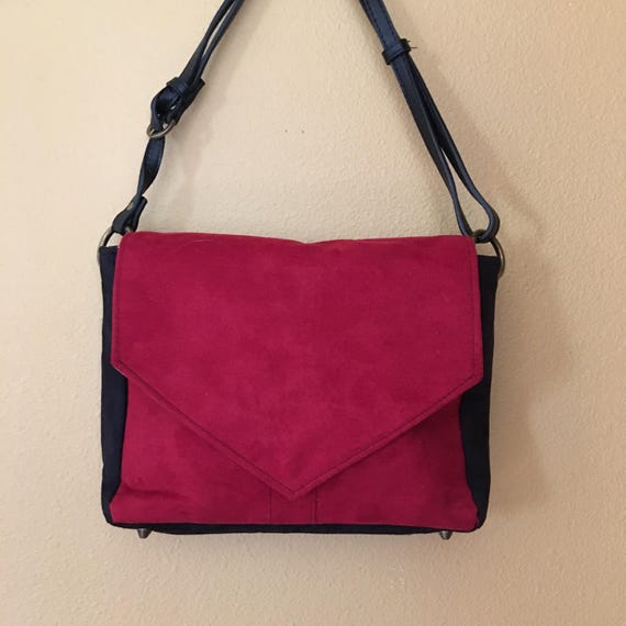 red and black purse