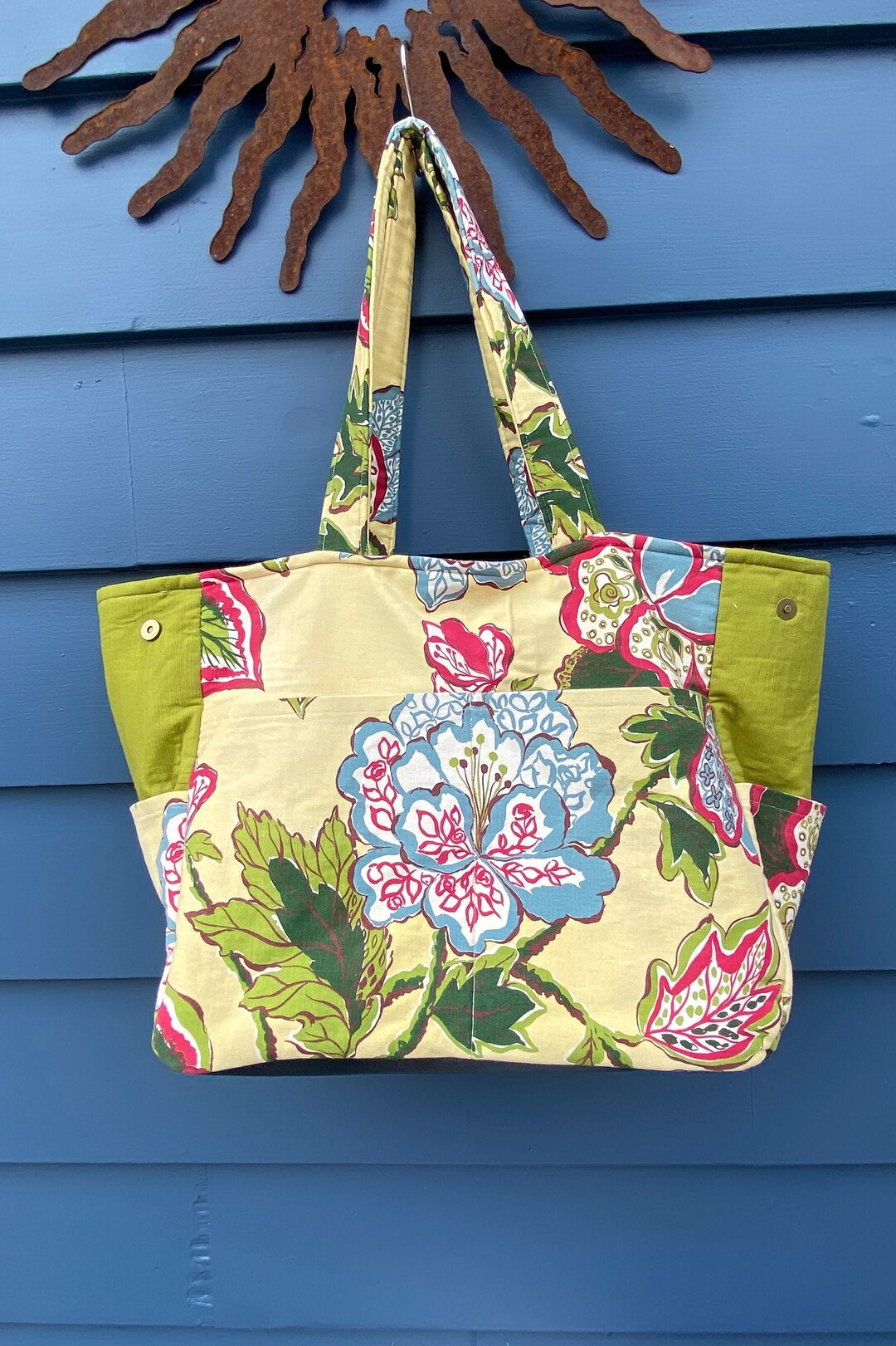 Waverly Fabric Large Tote Yarn Storage Tote Project Tote Etsy