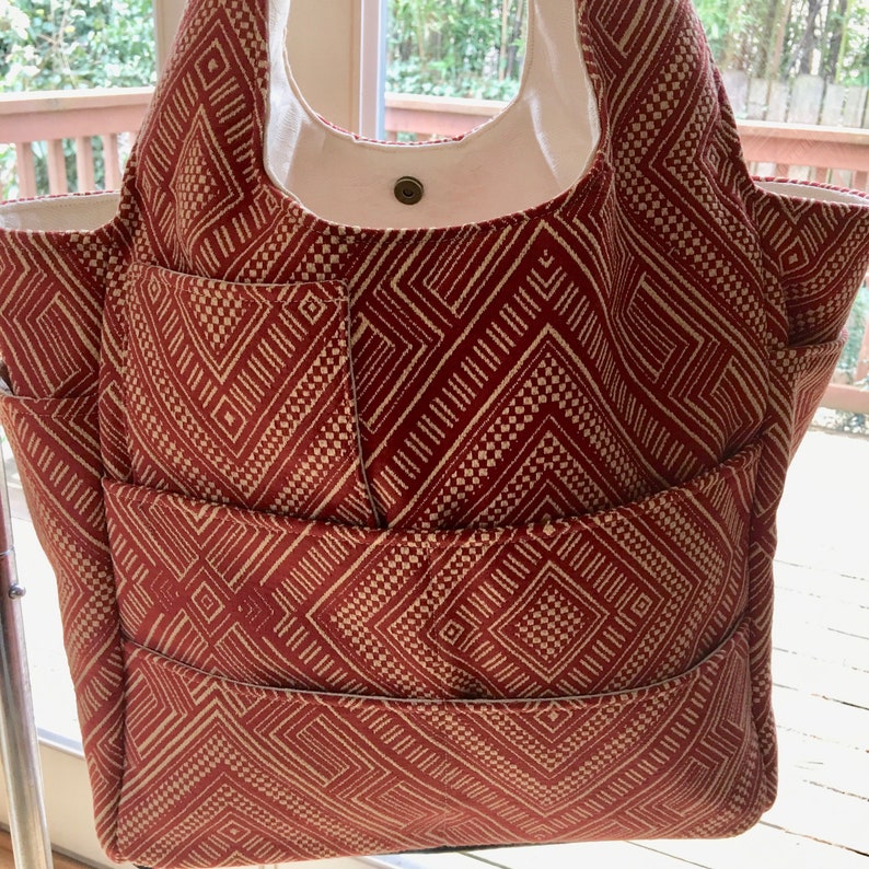 Large Project Bag, Crochet Project Bag Knitting Project Bag Southwestern Tote Shoulder Tote Southwestern Knitting Tote Priscilla#1915