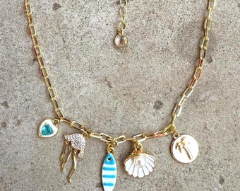 Beach Pendant Necklace – Fashion Jewelry in Gold Finish