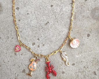Charms Pendant Necklace – Fashion Jewelry in Gold Finish