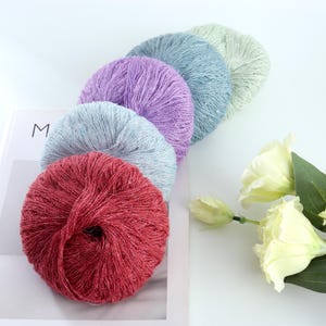 Sparkle Mohair Yarn - Kid Mohair with Delicate Sequins, 37 Glittering Color Options, Perfect for Knitting and Crochet, Luxurious DIY Yarn