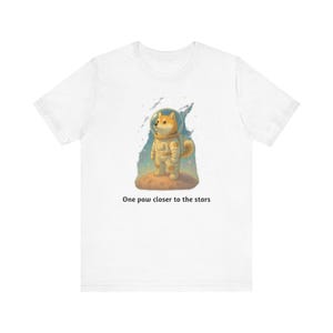 Camiseta de perro astronauta, regalo adorable para amantes de las mascotas, camiseta con temática espacial, camiseta unisex de jersey, One Paw Closer to the Stars
