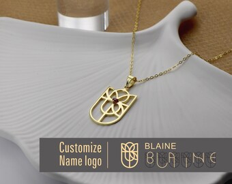 Personalized Logo Necklace, 925 Sterling Silver, Christmas gifts for her