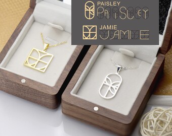 Personalized Logo Necklace, 925 Sterling Silver, Christmas gifts for her
