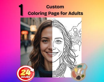 Custom Coloring Page, Personalized Coloring Book Pages, Party Activity Sheet, Photo To Coloring Page, Gift, Pro Level, Birthday Party