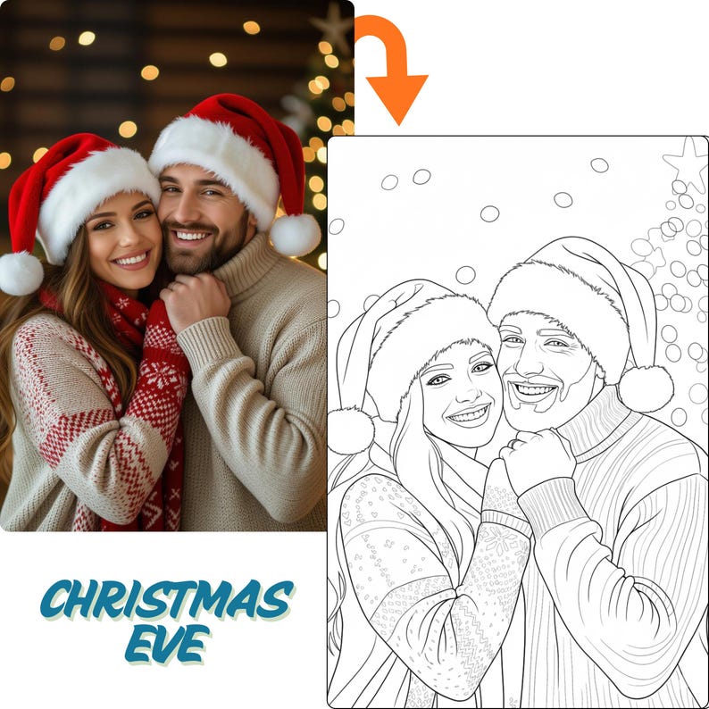 10 custom coloring pages created from your personal photos. Personalized photo-to-sketch service for adults and kids. High-quality line art delivered within 24 hours. Perfect DIY coloring book gift and custom party activity from my Etsy shop.