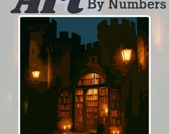 Castle Library Color by Number, Procreate Printable (Digital Download)