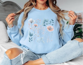 Botanical Sweatshirt: Springtime Wildflower Crewneck