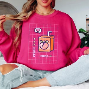 Peach Juice Sweatshirt: Kawaii Vaporwave Retro Style