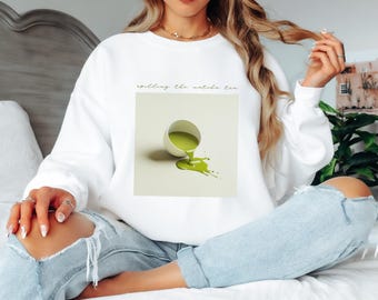 Sudadera con cuello redondo "Split Matcha Tea": Matcha Lover