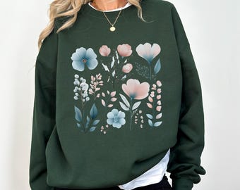 Floral Sweatshirt: Botanical Wildflower Crewneck