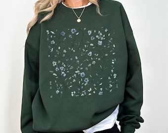Botanical Sweatshirt: Wildflower Crewneck, Springtime Fashion