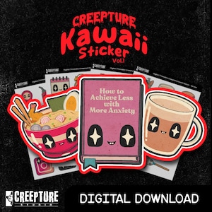 Creepture Kawaii Sticker Pack Vol. 1 – Printable & Digital
