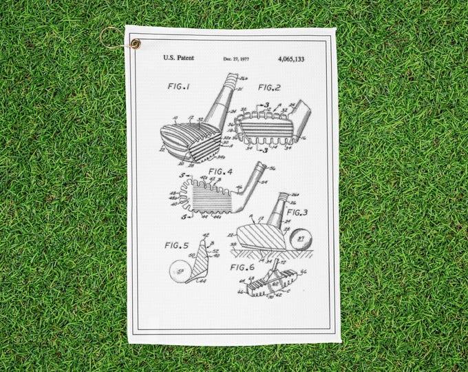 Vintage Golf Club Print Towel