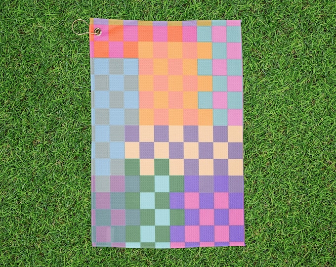 Checkered Print Golf Towel - Multi-Coloured