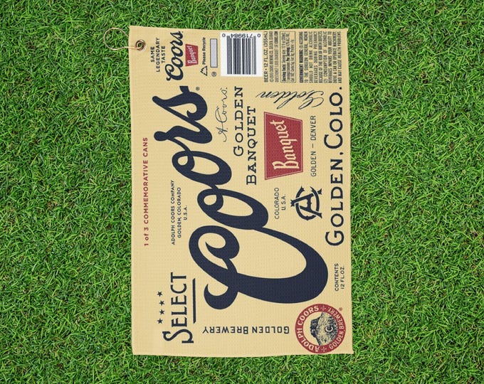 Coors Beer Golf Towels, Golfer gift, Towel with clip