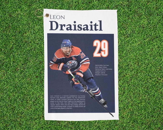 Oilers Hockey Golf Towel - Leon Draisaitl