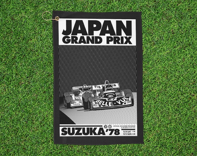 Japan Grand Prix Suzuka '78 Racing Poster Golf Towel | Vintage F1 Motor Racing