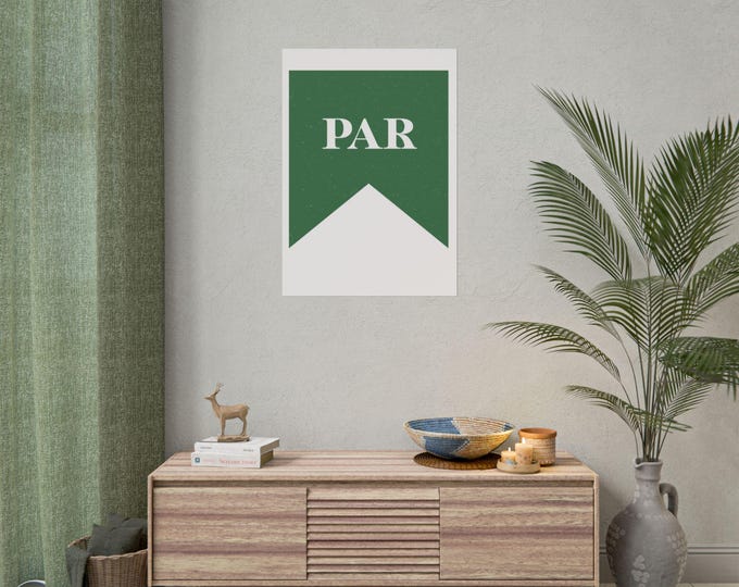 Golf Flag Par Poster, Rolled Posters | Golf Course Art Print