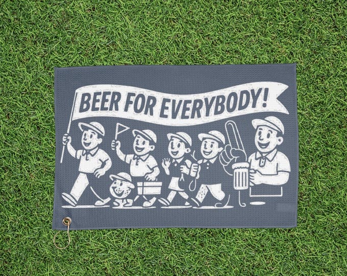Cartoon Beer For Everyone Golf Towel