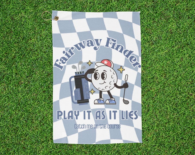 Checkered Retro Character Golf Towel