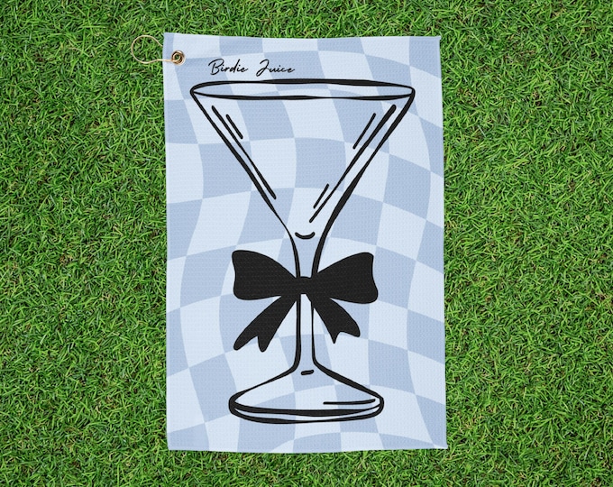 Martini Checkered Cocktail Golf Towel