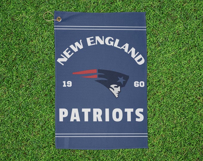 New England Patriots Golf Towel | Sports Logo, Navy Blue, Golfer towel with clip