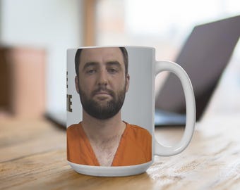 Scottie Scheffler Mug Shot Golf Mug | 15oz Ceramic Golf Mug | Free Scottie | Golf Memorabilia