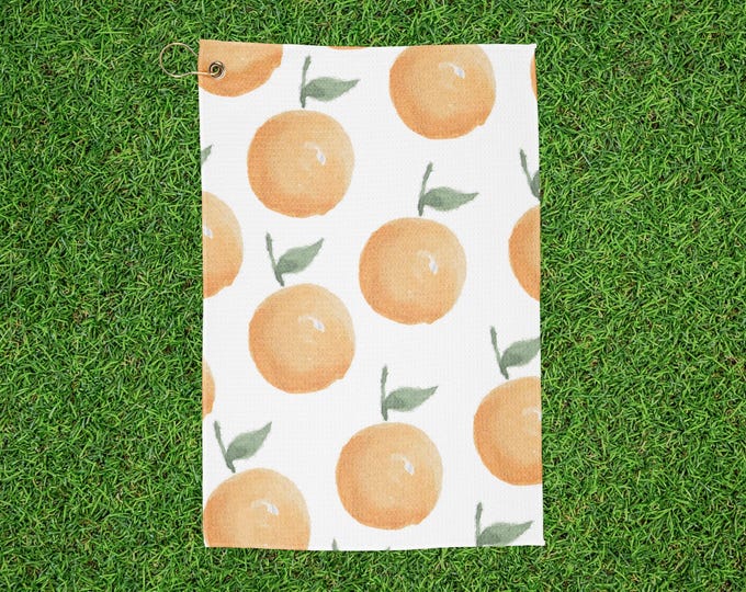 Watercolour Orange Golf Towel