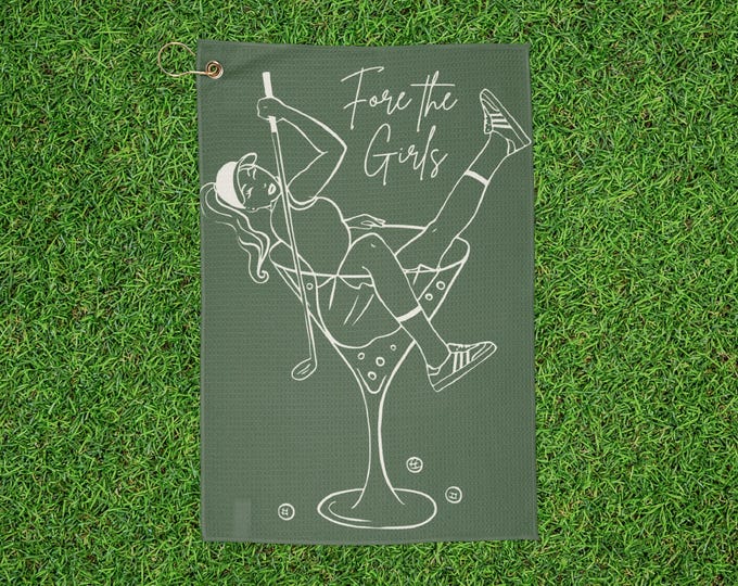 Fore The Girls Martini Golf Towel