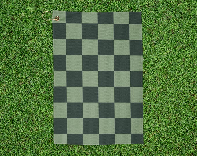 Checkered Golf Towels - Fairway Stripe Green