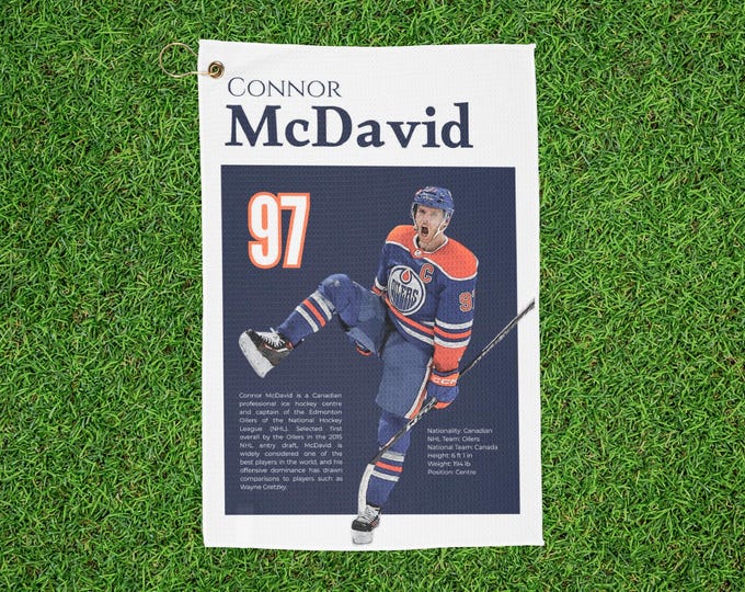 Hockey Oilers Golf Towel - Connor McDavid
