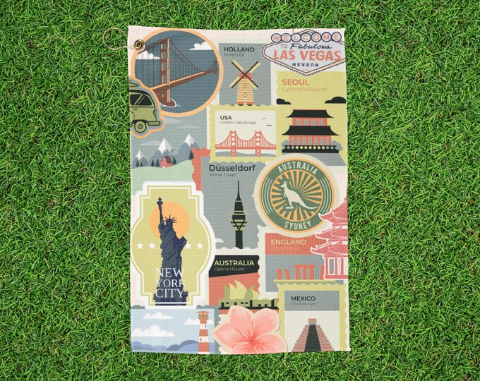 Travel stamp Golf Towel