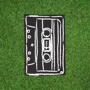 Retro Cassette Golf Towels, Vintage Golf Gift, Music Lover Towel, Classic Style Golf Accessory, Unique Golfing Gift, Golfer Cloth