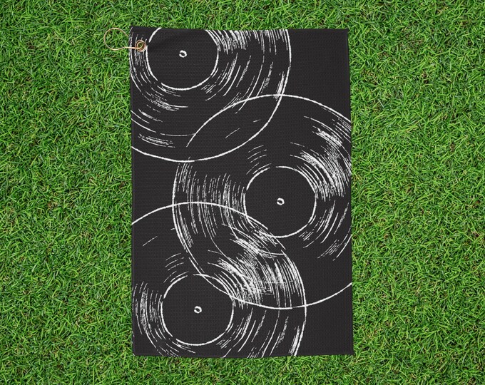 Stylish Record Retro Golf Towel
